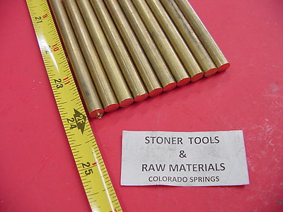12 Pieces 5/16 C360 BRASS SOLID ROUND ROD 16 long H02 .312 OD Lathe Bar Stock