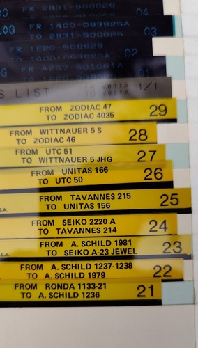 Bestfit Microfiche Uhr Teile Kataloge Seiko Omega Rolex Tudor + 100er Seiten