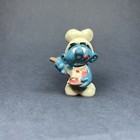 Smurfs 20165 Greedy Smurf Birthday Cake Baker Vintage Toy Figure PVC Figurine HK
