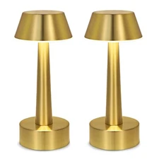 UMEXUS 2 Pack Rechargeable Small Cordless Table Lamp, LED Battery Operated To...