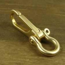 Brass Key Chain Ring Belt Snap Hook Clip  U Shackle For Fob Wallet Chain  TL