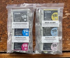 Set 6 Genuine Epson 78 Ink T0781 Black T078920 C T0782-T0784-T0786 NOT OLD 