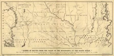 12" x 24" 1850 Railroads Map of Mississippi, Arkansas