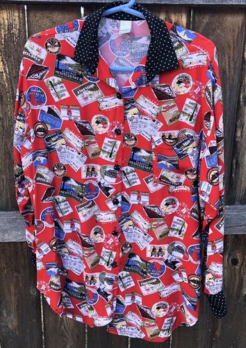 Novelty Travel Theme Print Button Down 
