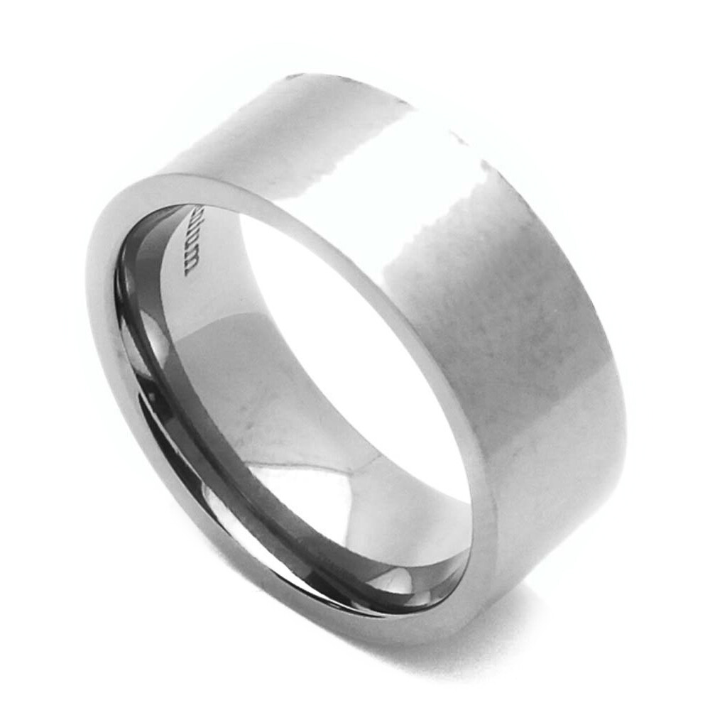 Men Women 8MM Comfort Fit Titanium Wedding Band Classic Flat Ring
