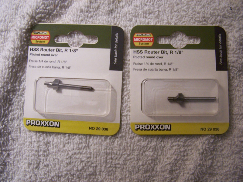 (2) #29036 PROXXON ROTARY TOOL PILOTED ROUND OVER ROUTER BITS FIT DREMEL GERMAN