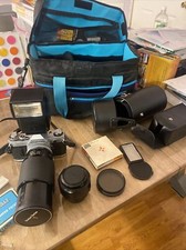 Canon AE1 35mm Camera with Canon FD 50mm Macro Lens Accessories