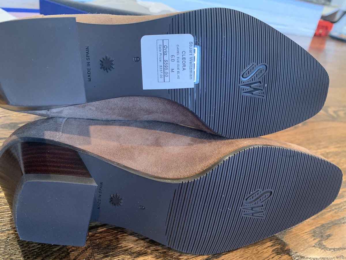 stuart weitzman Womens Suede Cleora boots Camel Brown Sz Nwob