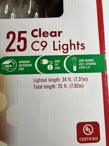 String Lights 25 large clear C9 indoor outdoor holiday/party/wedding all events - 第 2/6 張圖片