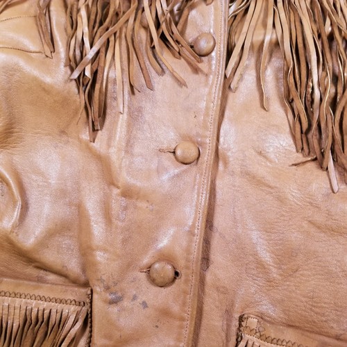 Chaqueta De Colección Para Mujer Cuero Flecos Años 70 Desierto Suedes Taylors of California Talla M - Imagen 4 de 18