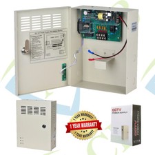 4Way 12VDC 3A Metal Boxed Cabinet Power Supply Unit PSU with Backup Battery Link