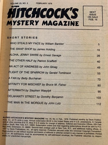 Alfred Hitchcock's Mystery Magazine February 1978 - Imagen 2 de 3