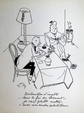 [HUMOR] Robert CARRIZEY: The Tax Declaration, SIGNED LITHOGRAPH, 1943