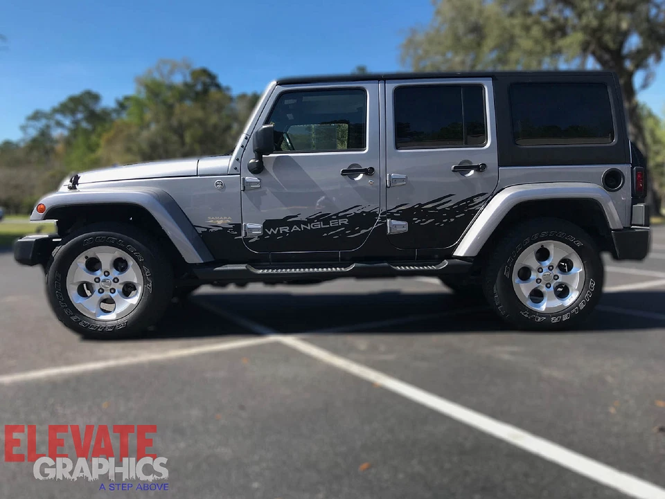 Para Jeep Wrangler Pegatinas Salpicaduras Laterales Vinilo Rayas Calcomanías Gráficos 2007-2026 Foto 2 de 4