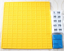 100 Number Board 100 Tiles Yellow Hundred Board Counting 1-100 Math Set PreK NEW