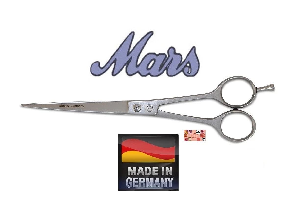 MARS PRO PET GROOMING 7.5" STRAIGHT STAINLESS STEEL Nickel Finish SHEAR SCISSOR