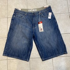 ecko Unltd Shorts Men 42x15 LONG Denim Jorts Hip Hop Y2K Baggy Wide Back Patch B