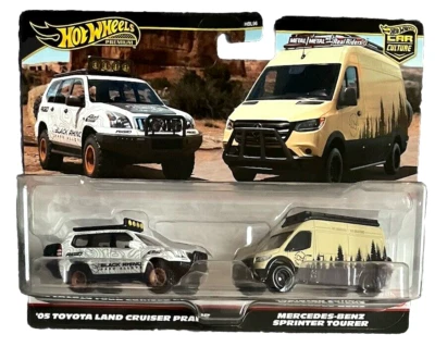 Hot Wheels Toyota Land Cruiser Mercedes Sprinter 2 Pack 1:64 coche modelo todoterreno