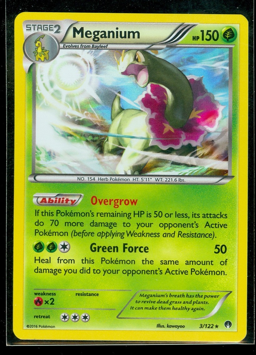 Pokemon MEGANIUM 3/122 - XY BREAKpoint - RARE HOLO - NEAR MINT/MINT