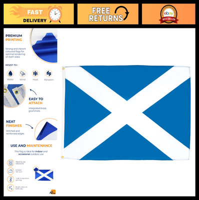 Scotland Flag 3x5 Ft - 100D Polyester Scottish Banner, Fade Resistant, Vivid Col