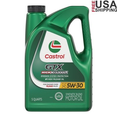 High Mileage 5W-30 Synthetic Blend Motor Oil Engine Protection Sludge Control 