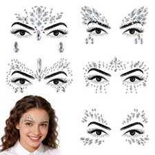 5 Sets Face Gems for Women Self Adhesive Face Jewels Stick on for Christmas F...