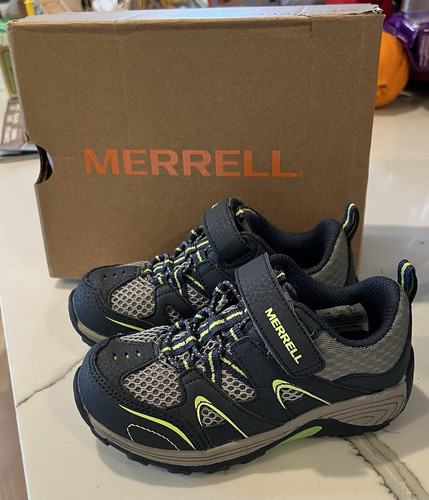 Merrell M-Trail Chaser Jr Size 8 1/2 Boys Hiking Shoes Navy/Green