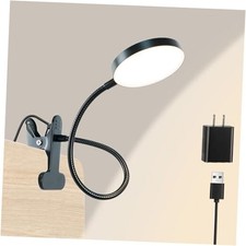Desk Lamp, 8W 66 LED Reading Light for Bed, Eye Caring Metal Clip Lamp, 5 Black