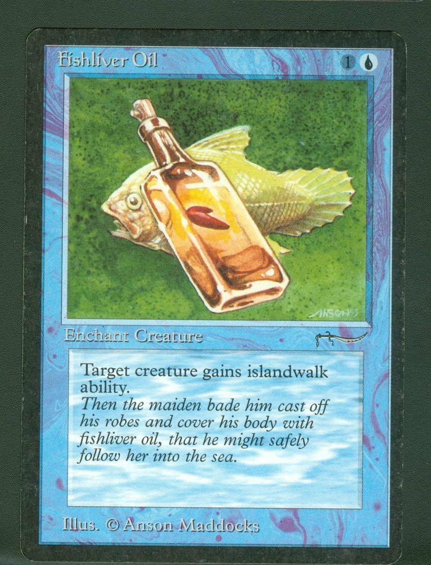 FISHLIVER OIL (dark) Arabian Nights) common Magic the Gathering Unplayed NM