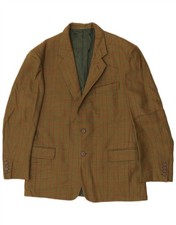 Giacca blazer uomo Brooksfield 2 bottoni IT 50 grande verde check lana AH01