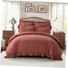 meadow park Juego de funda de edred n de 100  lino lavado a la Queen Cayenne