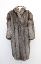 EXCELLENT NATURAL INDIGO FOX FUR COAT JACKET WOMEN WOMAN SIZE 6-8 SMALL/MEDIUM