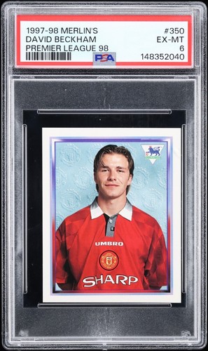 David Beckham 1997-98 Merlin's Premier League '98 ROOKIE #350 PSA 6 Nice