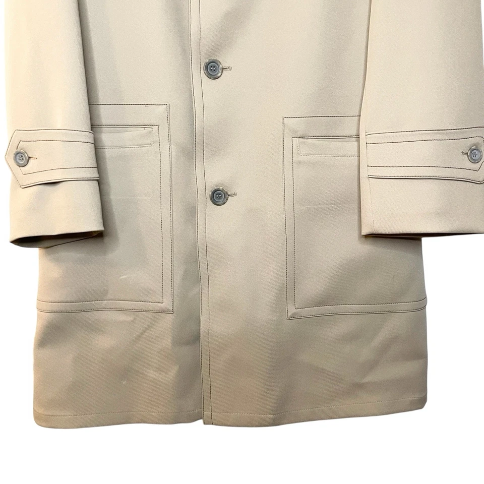 Rainfair Trench Coat 38 Faux Fur Lined Dadcore Normcore Urban Streetwear Tan - Image 4 of 4