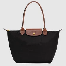 LONGCHAMP Le Pliage Medium Tote Bag Black Travel Work Everyday Shoulder Bag