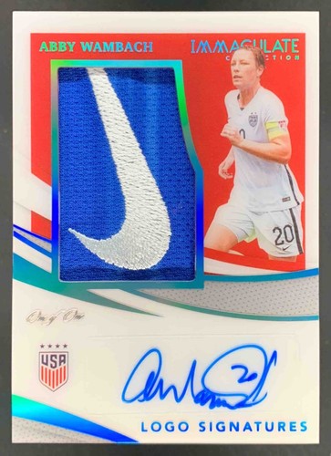 Abby Wambach 2021 Panini Immaculate Match Worn Nike Logo Patch Auto 1/1