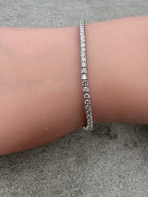 Tennisarmband 2,1 ctw natürlicher runder Diamant Weißgold 7 Zoll lang