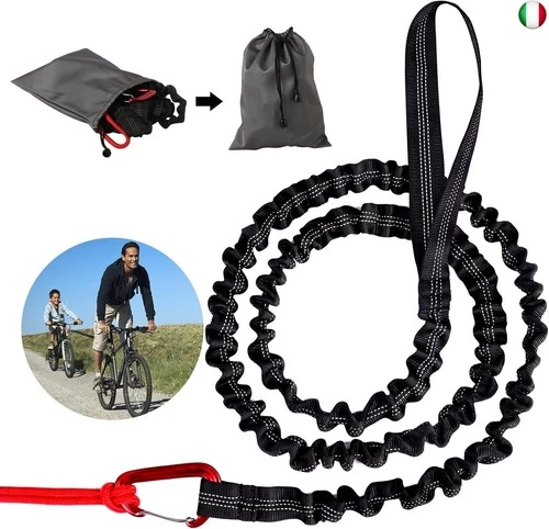 Corda da traino, 3 metri, cinghia di traino elastica per bicicletta, portata
