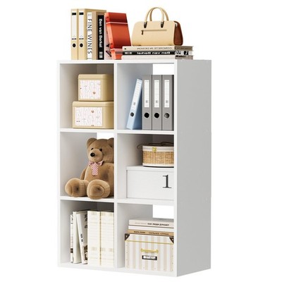 6 Wood Cube Storage Organizer with Open Back and Removable Back Panels, 11In ...