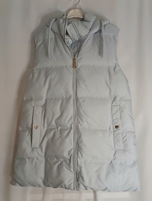 PRIMARK Ladies grey quilted puffer coat gilet sleeveless size 10/12 bnwt