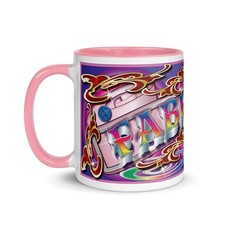 FABULOUS FAIRGROUND Art Mug Funfair Ride Waltzer Skid Roundabout Carousel PINK