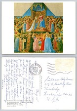 Fra Angelico Coronation of Virgin Mary Louvre Art Postcard 1971 Paris Postmark