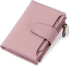 Small Wallet Women RFID Blocking Soft Leather Bifold Compact Card Holder Wallet 