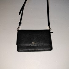 Michael Kors Pebbled Leather Phone Crossbody Wallet Bag Optic Black