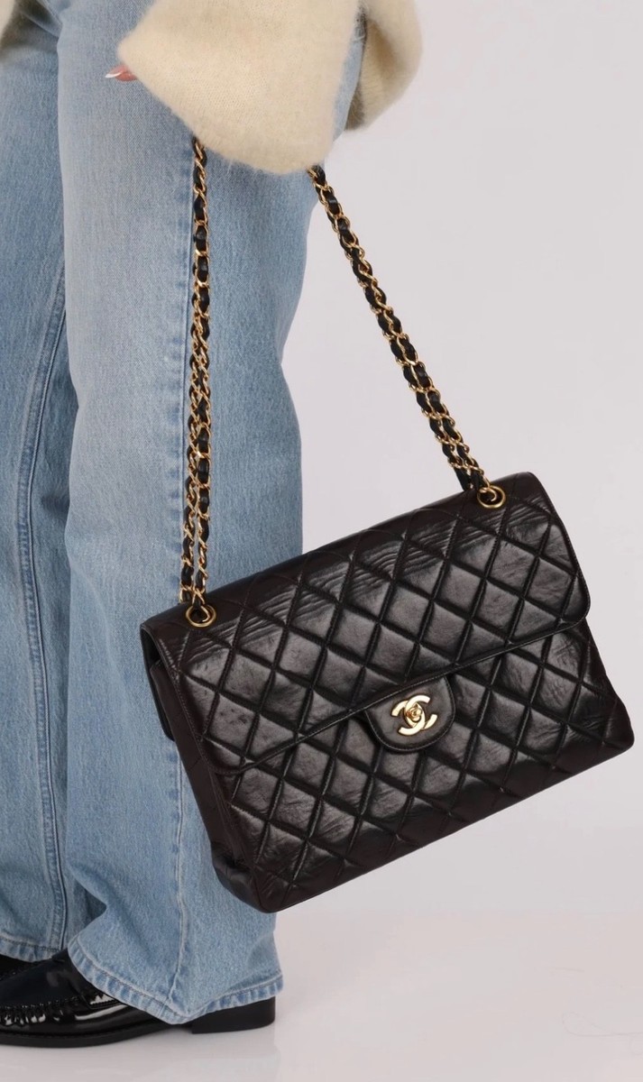 アリス出品 CHANEL ヴィンテージ 36サイズ Rare Chanel 1996 Lambskin Double Sided Turnlock Classic Flap Bag