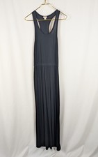 J. Crew Black Jersey Knit Sleeveless Maxi Dress Side Slits Summer Vacation Sz XS