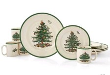 NEW Spode Christmas Tree 13 Pc Dinnerware Vintage Plates Coffee Mugs NEW BONUS