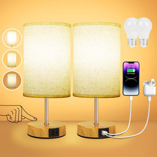 Lampada Da Comodino Touch Dimmerabile Set Di 2, Abat Jour Da Comodino Con Porte