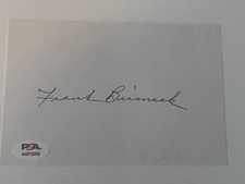 Frank Brimsek Signed Autographed 4x6 Index Card Psa/Dna Coa