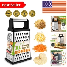 Modern Black Box Grater - Extra Wide Stainless Steel for Effortless Kitchen Prep